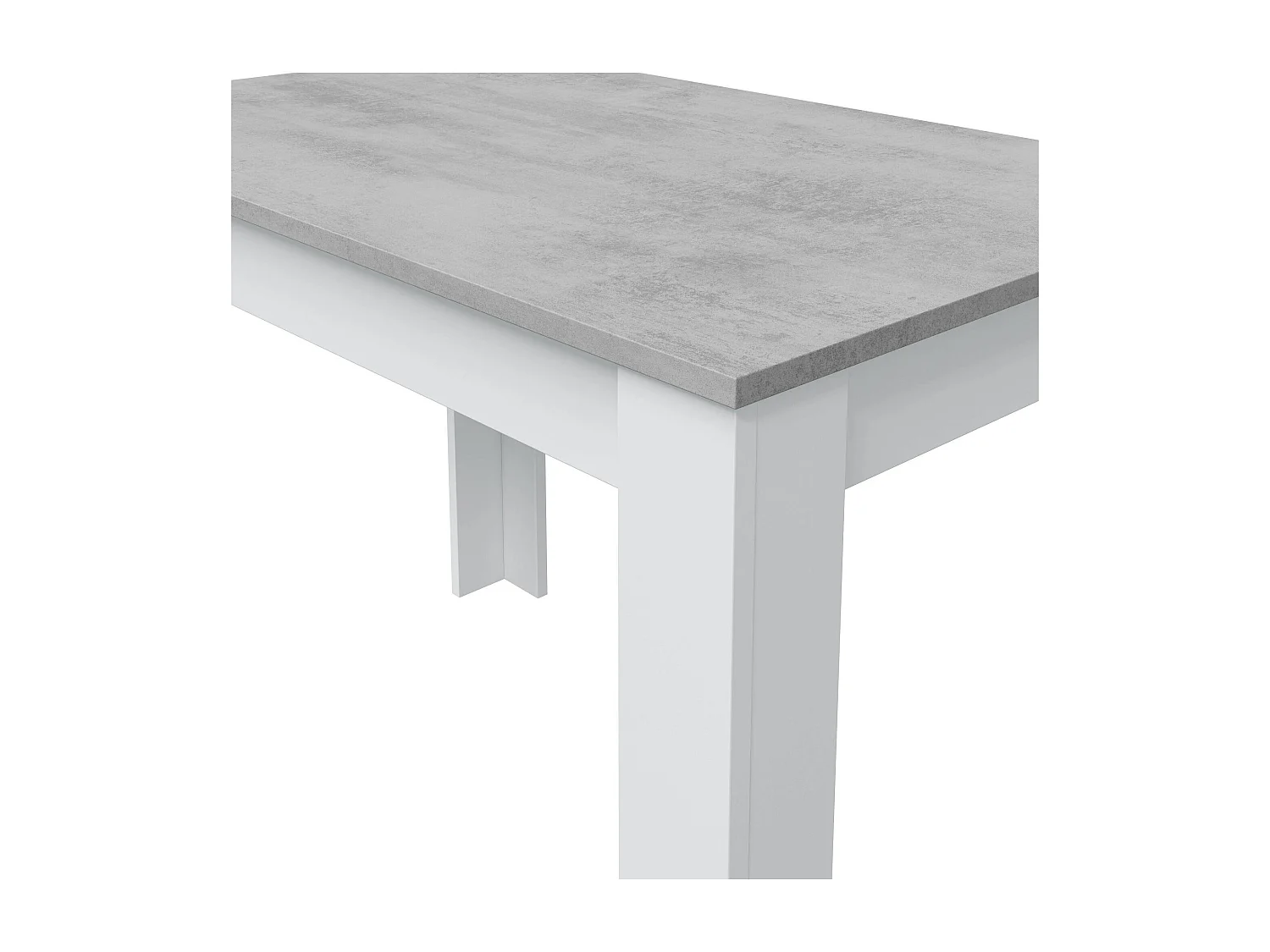 Tavolo fisso Lowell, Ripiano per sala pranzo, Tavolo consolle moderno per salotto o cucina, 109x67x78 cm, Bianco e Cemento