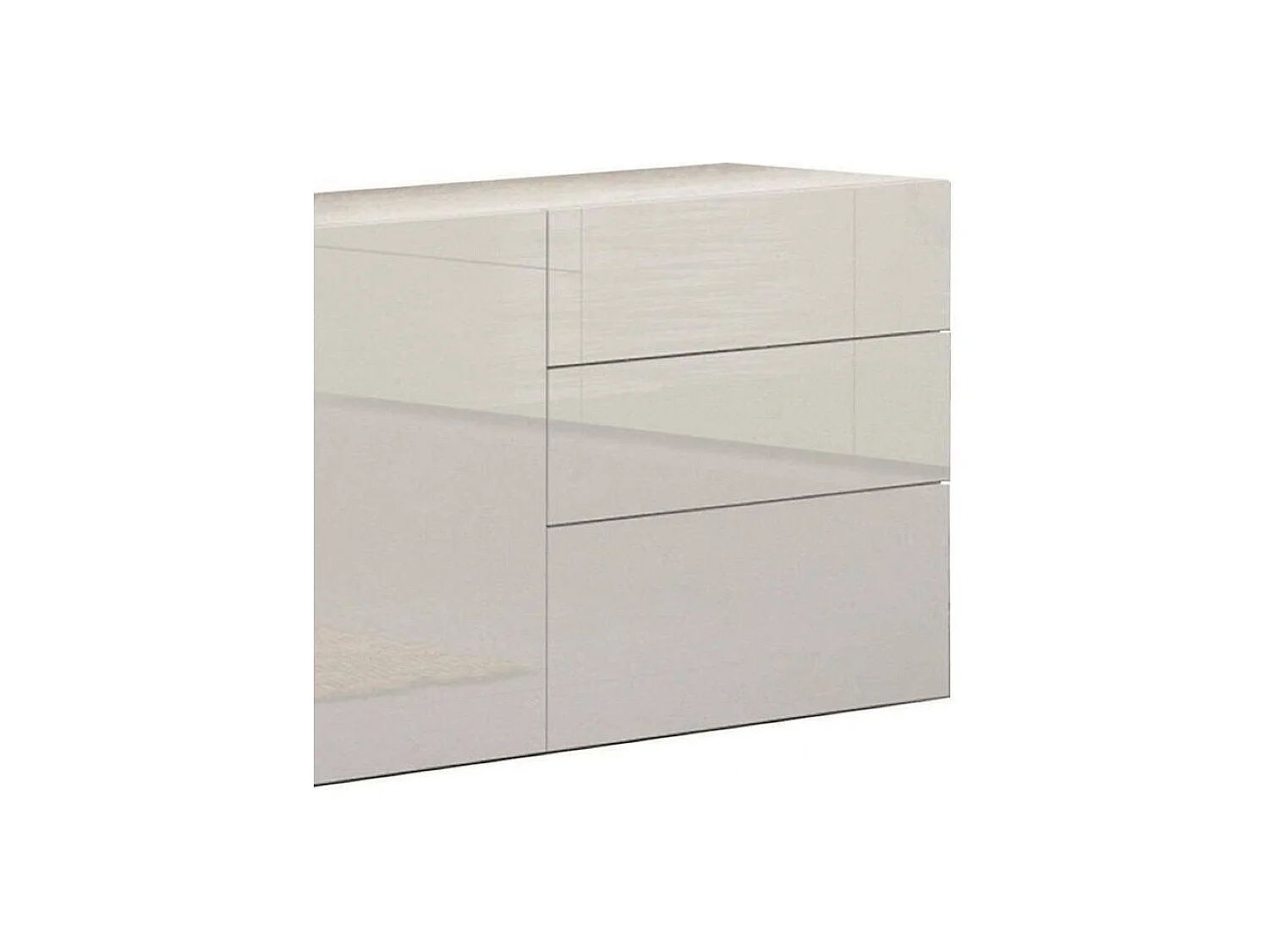 Aparador Elio, Aparador de cocina con 1 puerta y 6 cajones, Buffet de salón, Aparador de cocina, 100% Made in Italy, 170x40h35 cm, Blanco brillo