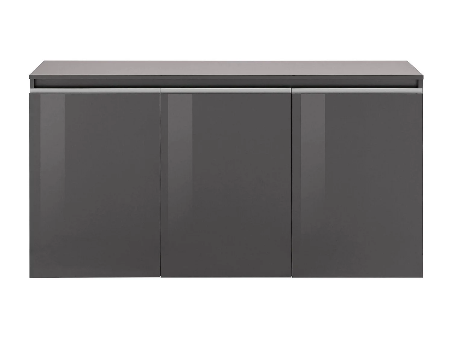 Pino dressoir, 3-deurs keukendressoir, Woonkamerbuffet, 100% Made in Italy, 150x40h81 cm, Glanzend antraciet