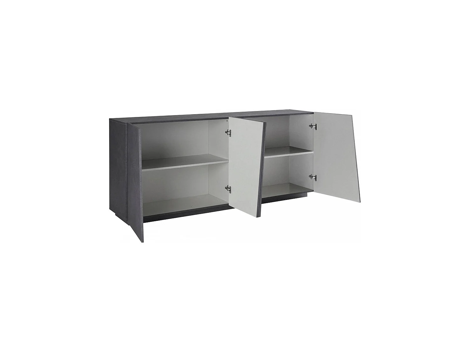Buffet Oscar, Buffet de cuisine 4 portes, Buffet de salon, 100% Made in Italy, 200x43h86 cm, Ardoise
