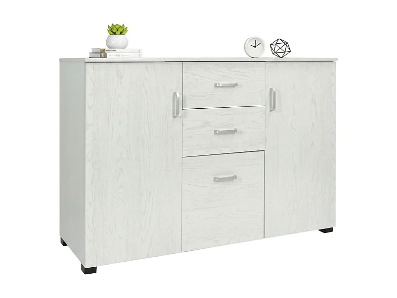 Placard Benidorm, Buffet de alon, Buffet de alon, Buffet moderne avec 3 porte et 2 tiroir, 120x40h83 cm, Gri