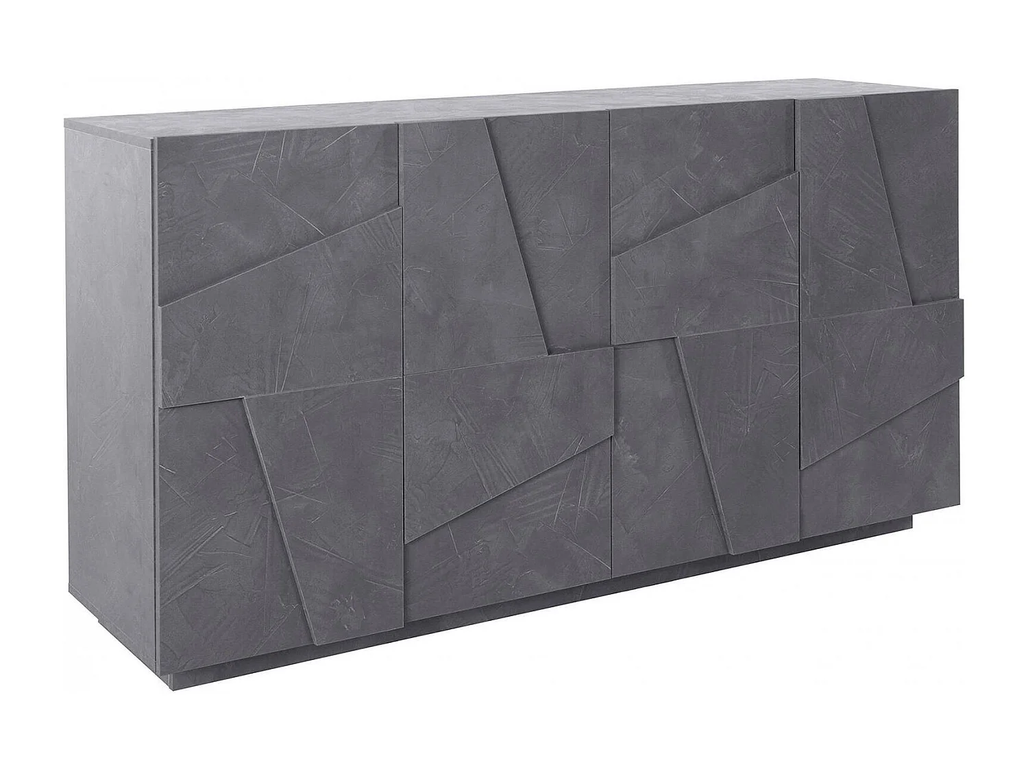 Kommode Noel, 4-türiges Küchen-Sideboard, Wohnzimmer-Buffet, 100 % Made in Italy, 162 x 44 x 86 cm, Schiefer,