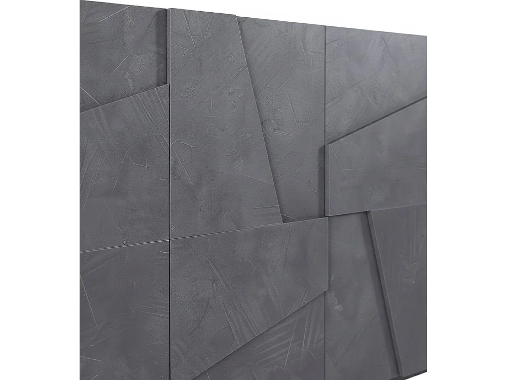 Noel dressoir, 4-deurs keukendressoir, Woonkamerbuffet, 100% Made in Italy, 162x44h86 cm, Leisteen