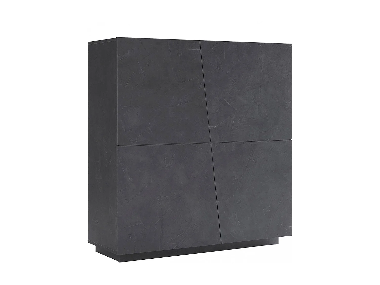 Buffet Pavel, Buffet de cuisine 4 portes, Buffet de salon, 100% Made in Italy, 120x43h126 cm, Ardoise