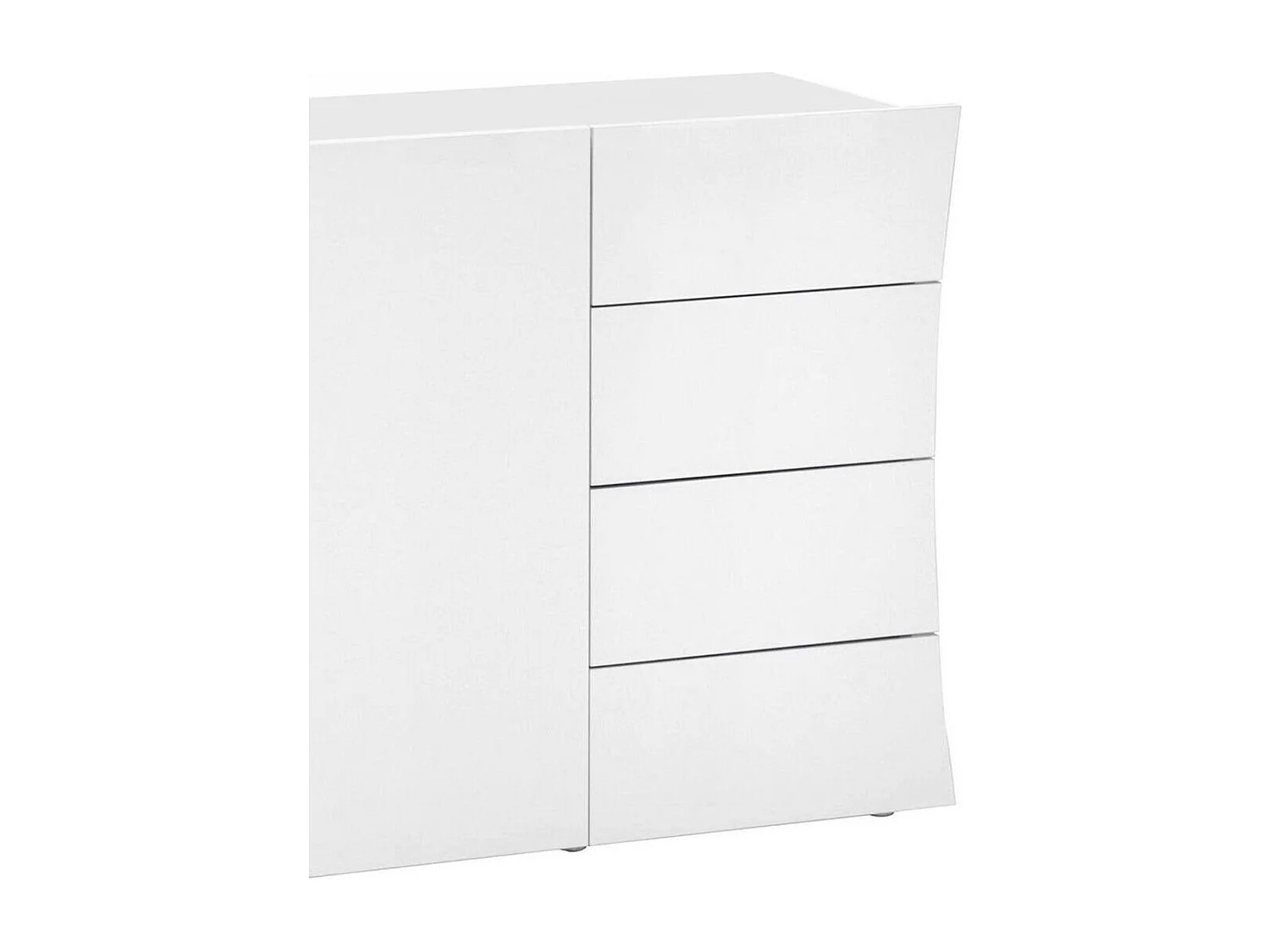 Dmora Dressoir Tommaso 40x124x81,5h cm Hoogglans Wit 2 Planken 4 Lades, Dressoir 3 Vakken Made in Italy