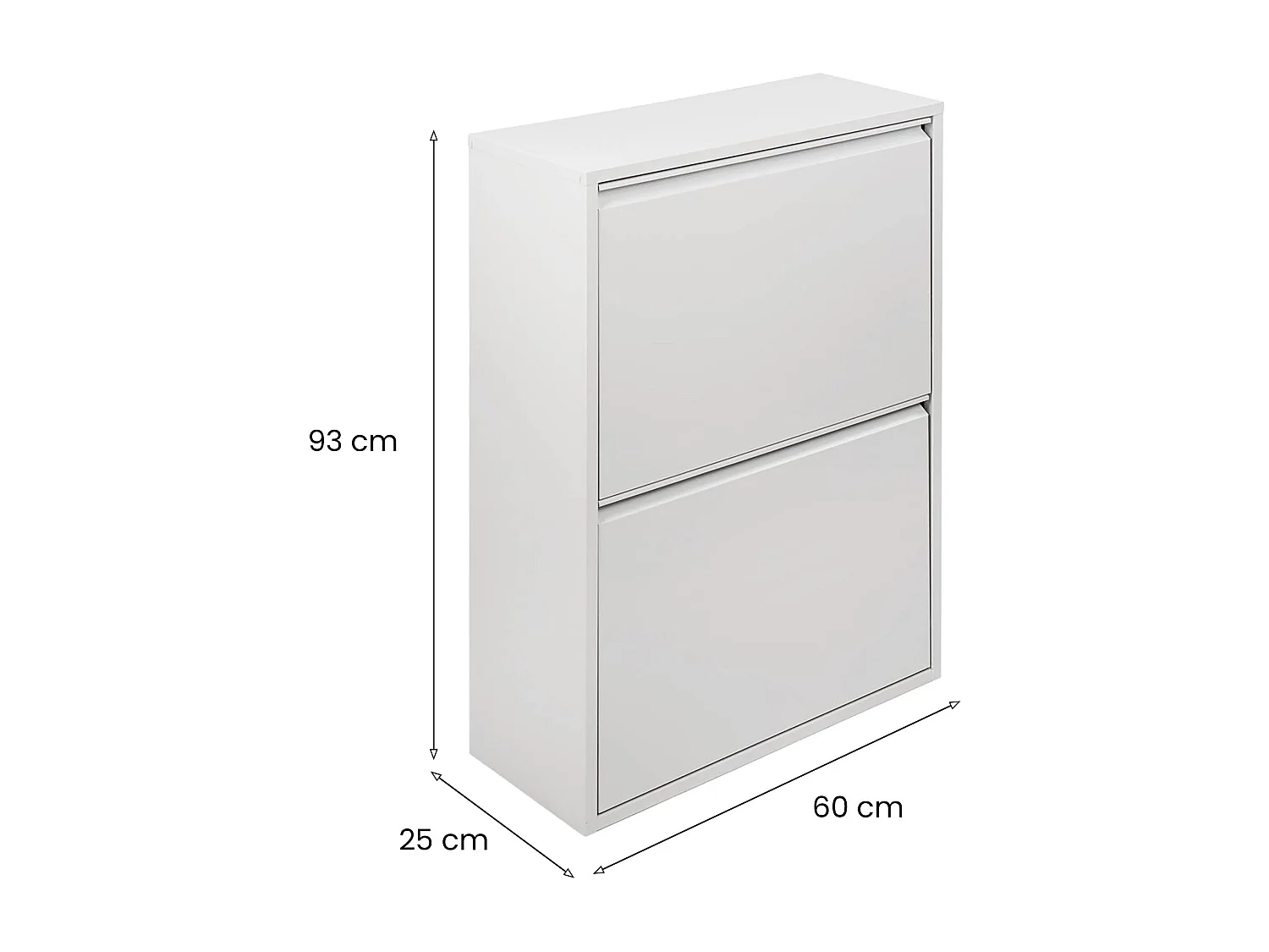 Poubelle Aller, Poubelle, Poubelle, Armoire métallique avec bacs de recyclage, 60x25h92 cm, Blanc