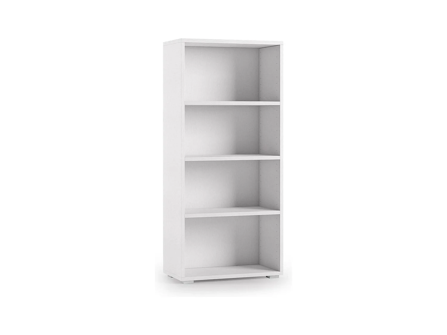 Bibliothèque Giacinto, Bibliothèque avec 3 étagères réglables, Étagère à livres, Élément mural avec étagères, 100% Made in Italy, 60x30h130 cm, Blanc