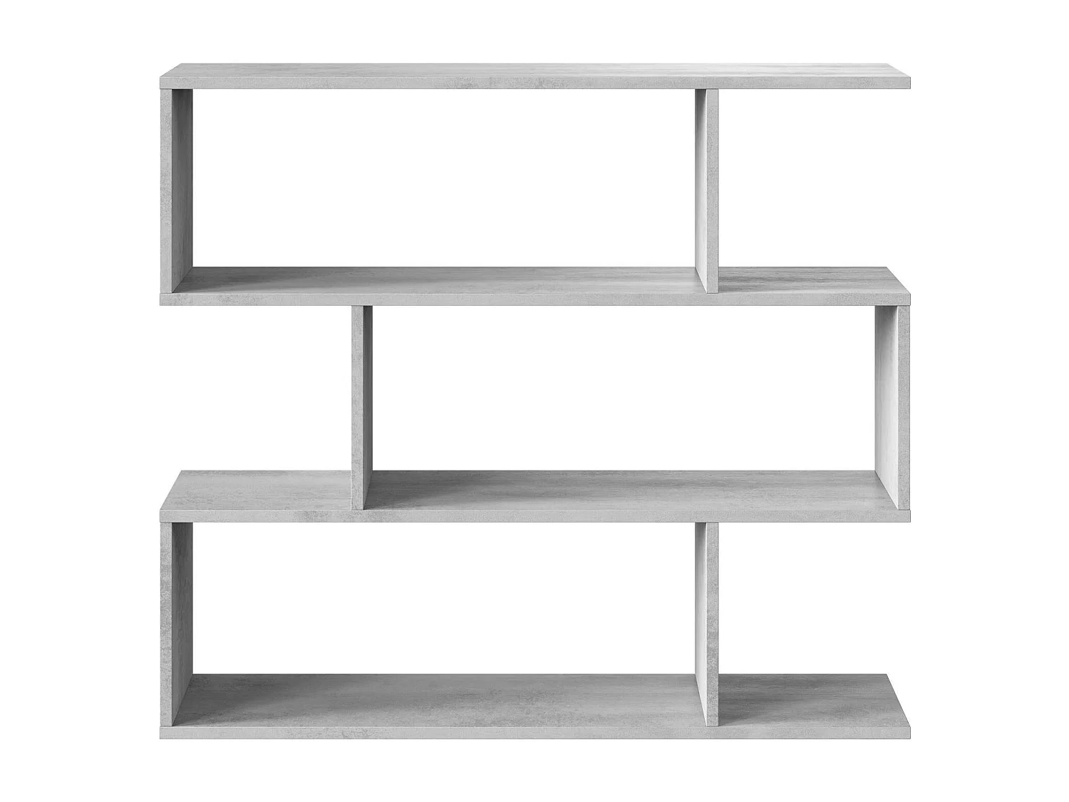 Librería Hampton, Librería baja de doble cara, Estante con tres compartimentos, Estante de oficina moderno, 110x24h97 cm, Gris hormigón