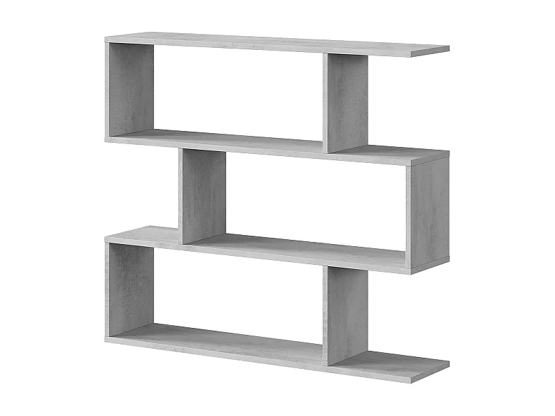 Dmora Boekenplank Hampton 24x110x97h cm Beton Grijs 3 Planken Vrijstaand, Bibliotheek Structuur Materiaal Spaanplaat