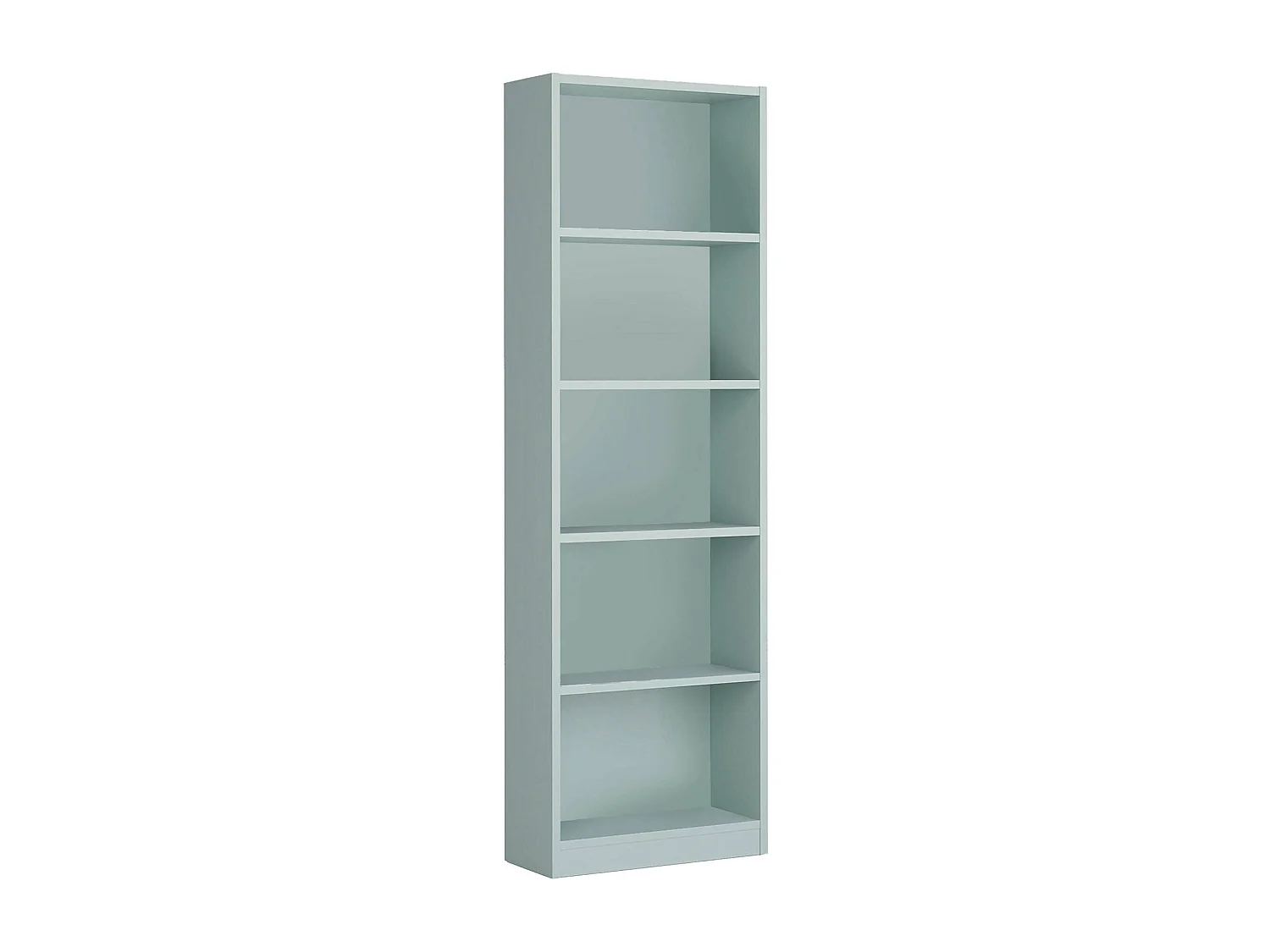 Libreria Pomona, Mobile portalibri alta a 5 ripiani, Scaffale da ufficio o cameretta, Scaffale moderno con scomparti, 52x25h80 cm, Verde acqua
