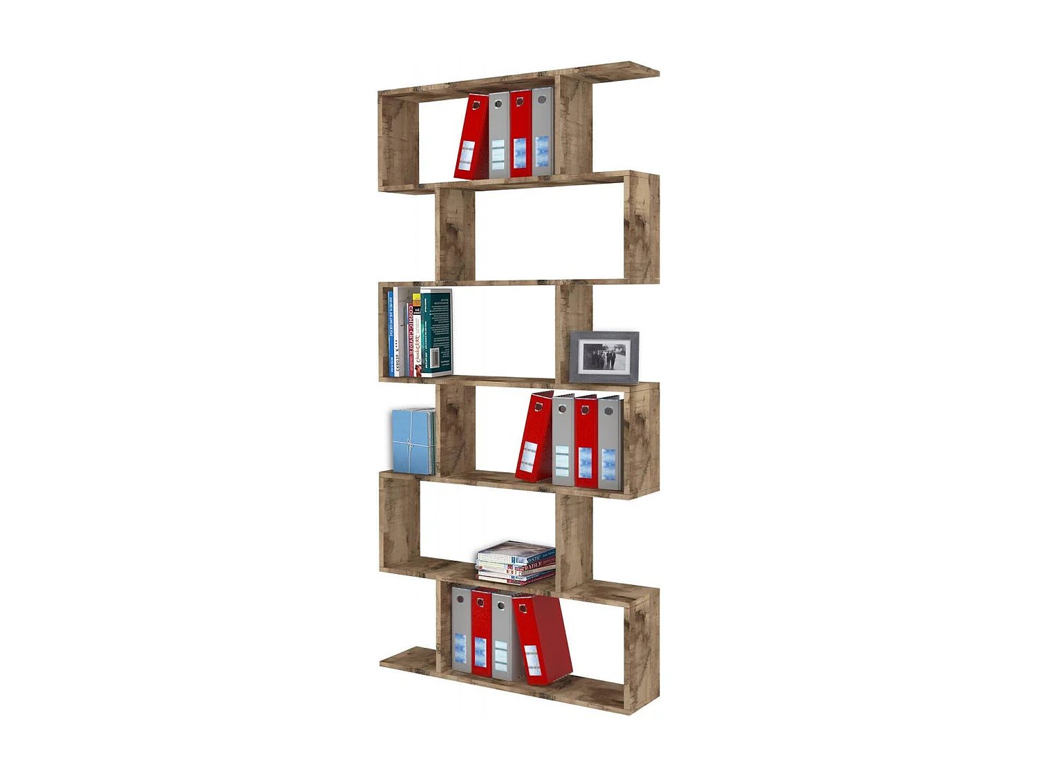 Lucio boekenkast, Kast met planken, Kantoorbibliotheek, 100% Made in Italy, 80x25h192 cm, Esdoorn