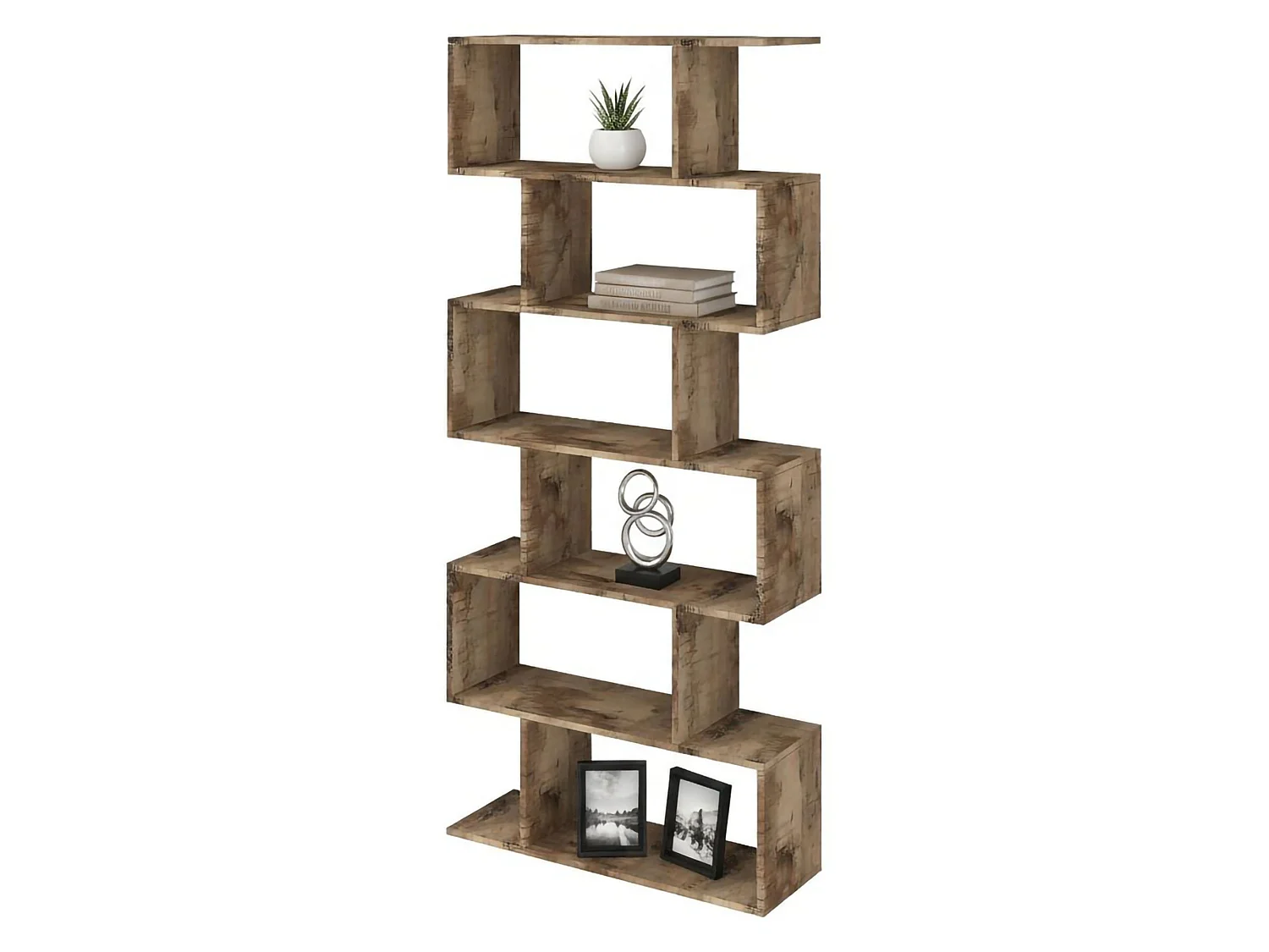 Bibliothèque Lucio, Meuble avec étagères, Bibliothèque de bureau, 100% Made in Italy, 80x25h192 cm, Érable