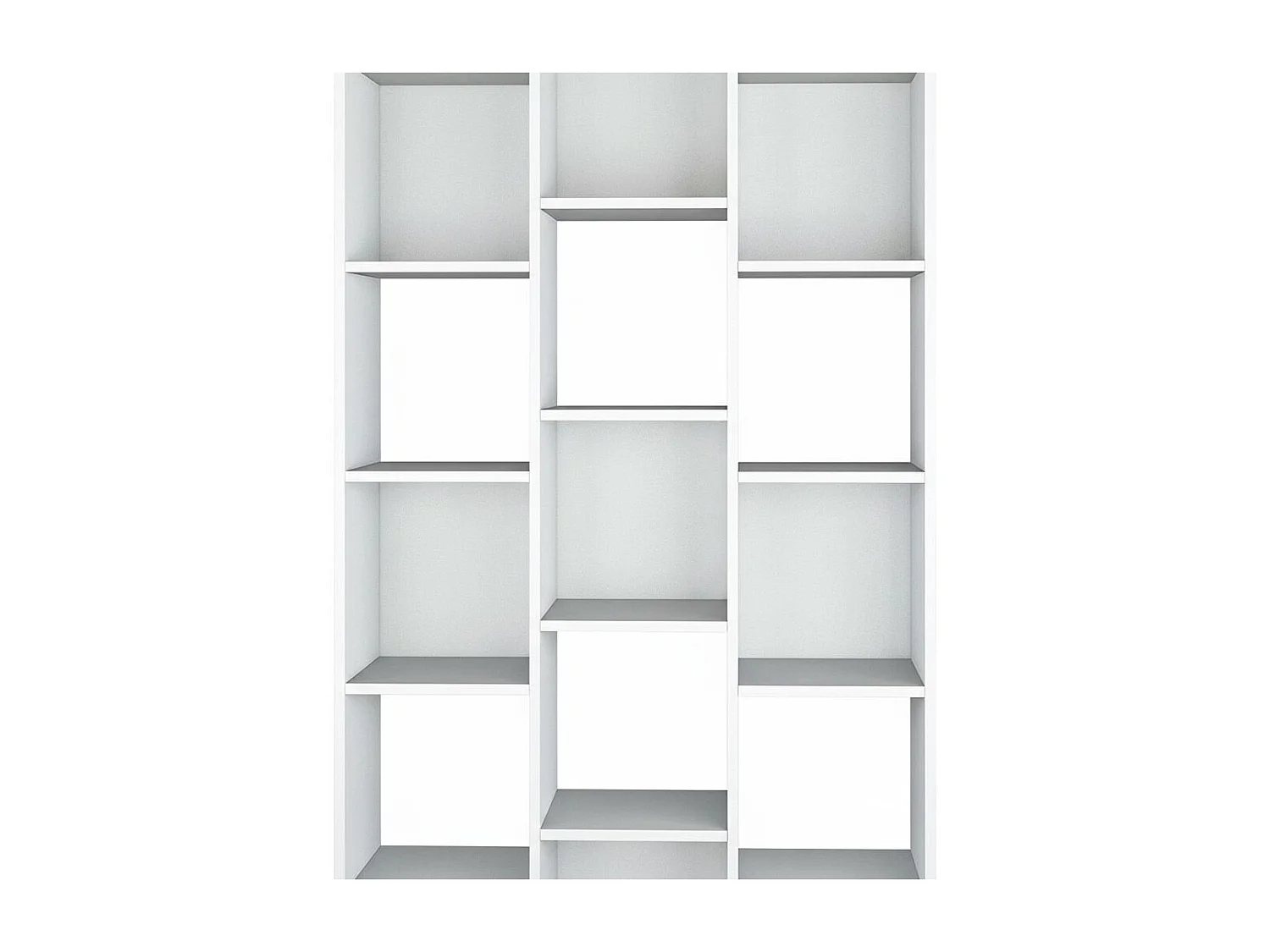 Bibliothèque Rockford, Bibliothèque avec 18 étagères, Étagère avec compartiments carrés, Étagère de bureau moderne, 96x29h192 cm, Blanc