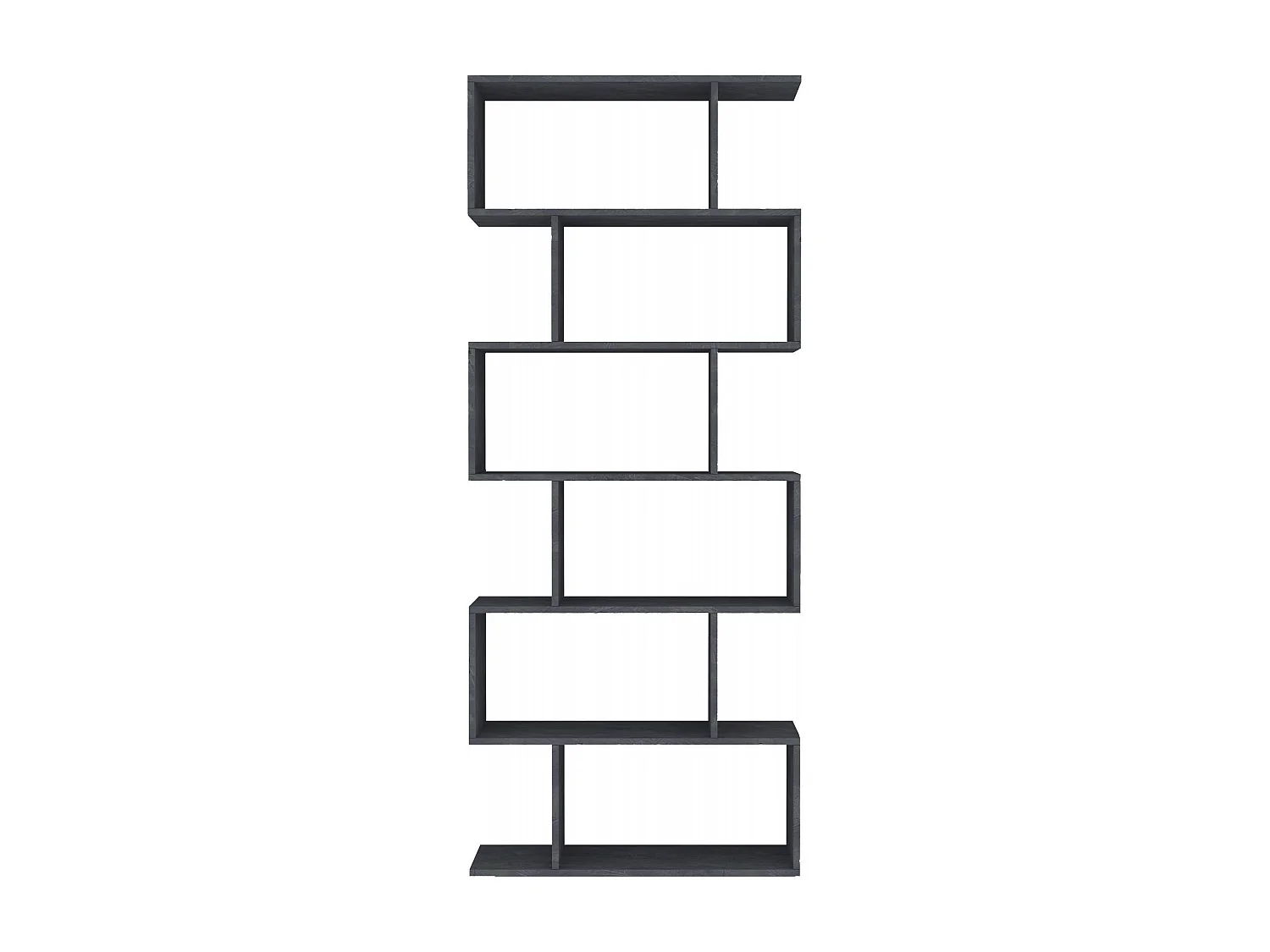 Bibliothèque Lucio, Meuble avec étagères, Bibliothèque de bureau, 100% Made in Italy, 80x25h192 cm, Ardoise