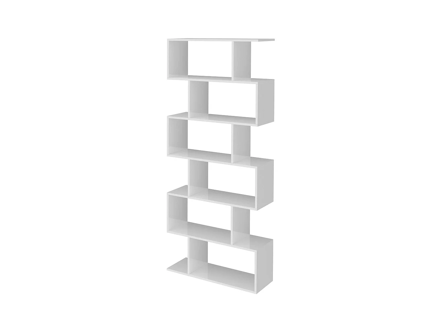 Lucio boekenkast, Kast met planken, Kantoorbibliotheek, 100% Made in Italy, 80x25h192 cm, Glanzend wit