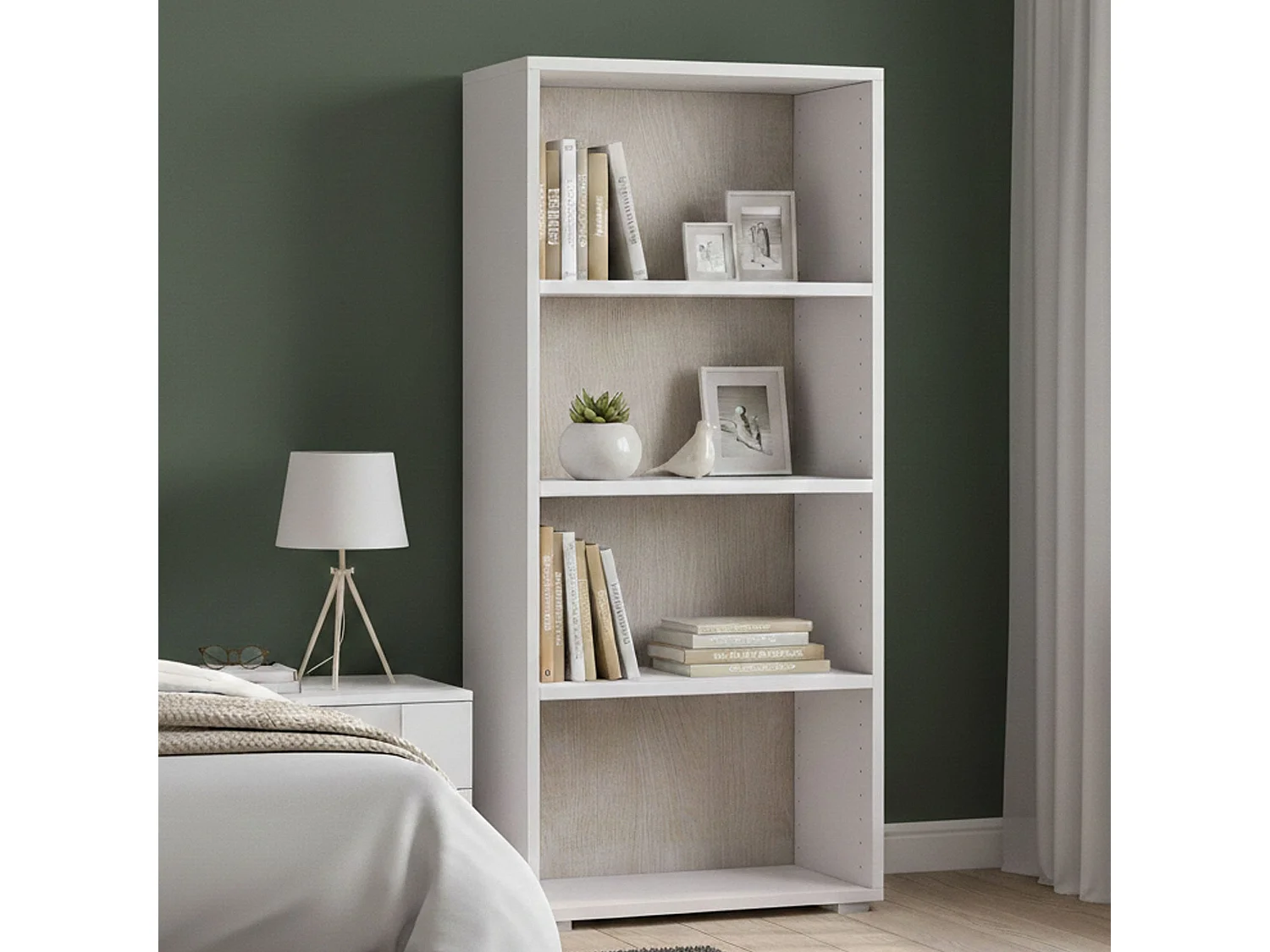 Dmora Boekenkast Giacinto 30x60x130h cm Bruin 3 Planken, Verstelbare Plank, Wandmontage, Made in Italy