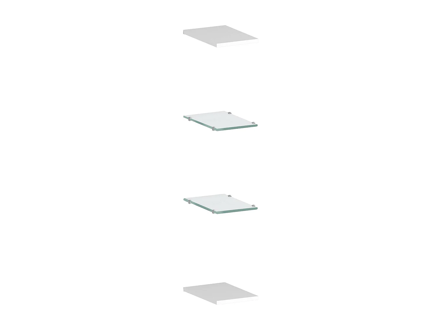 Mensola Emanuele, Ripiani aperti, 100% Made in Italy, cm 20x27h2, Bianco lucido