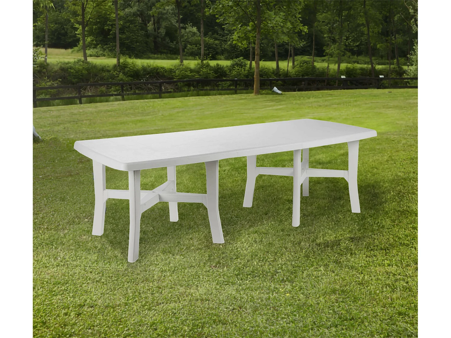 Table d'extérieur Messina, Étagère à manger extensible, Table de jardin rectangulaire polyvalente, 100% Made in Italy, 160x90h72 cm, Blanc