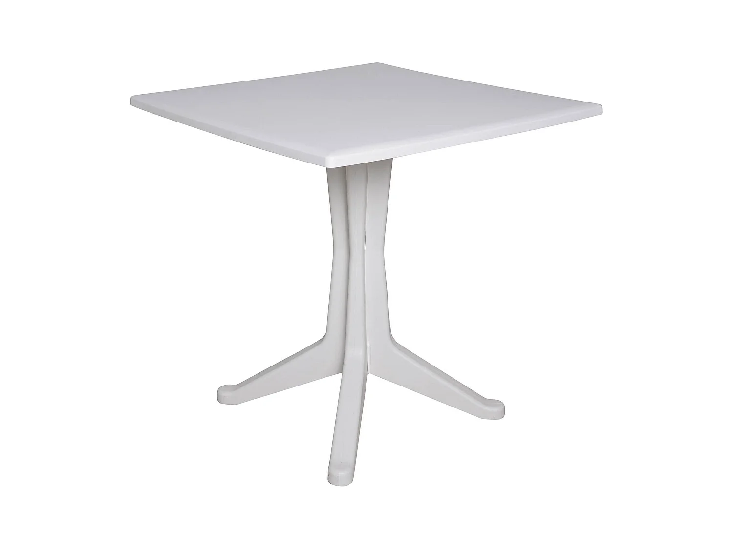 Table d'extérieur Trani, Étagère carrée fixe, Table de jardin polyvalente, 100% Made in Italy, 70x70h72 cm, Blanc