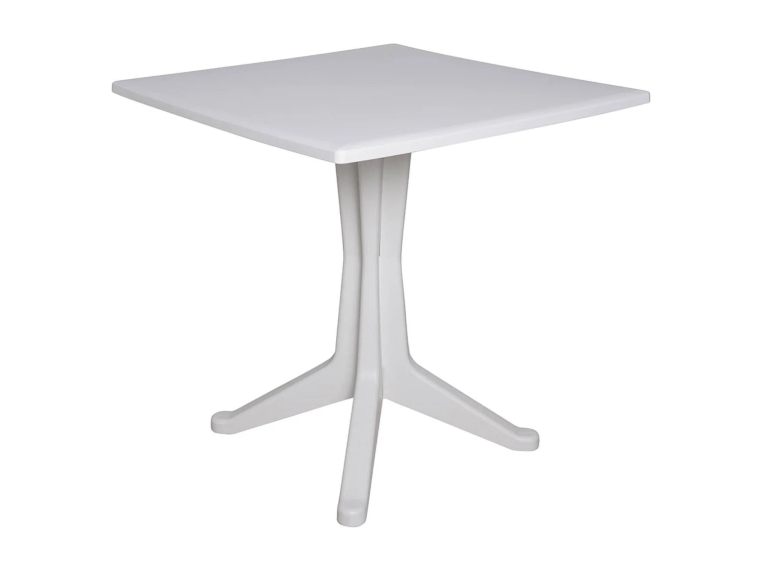 Table d'extérieur Trani, Étagère carrée fixe, Table de jardin polyvalente, 100% Made in Italy, 70x70h72 cm, Blanc