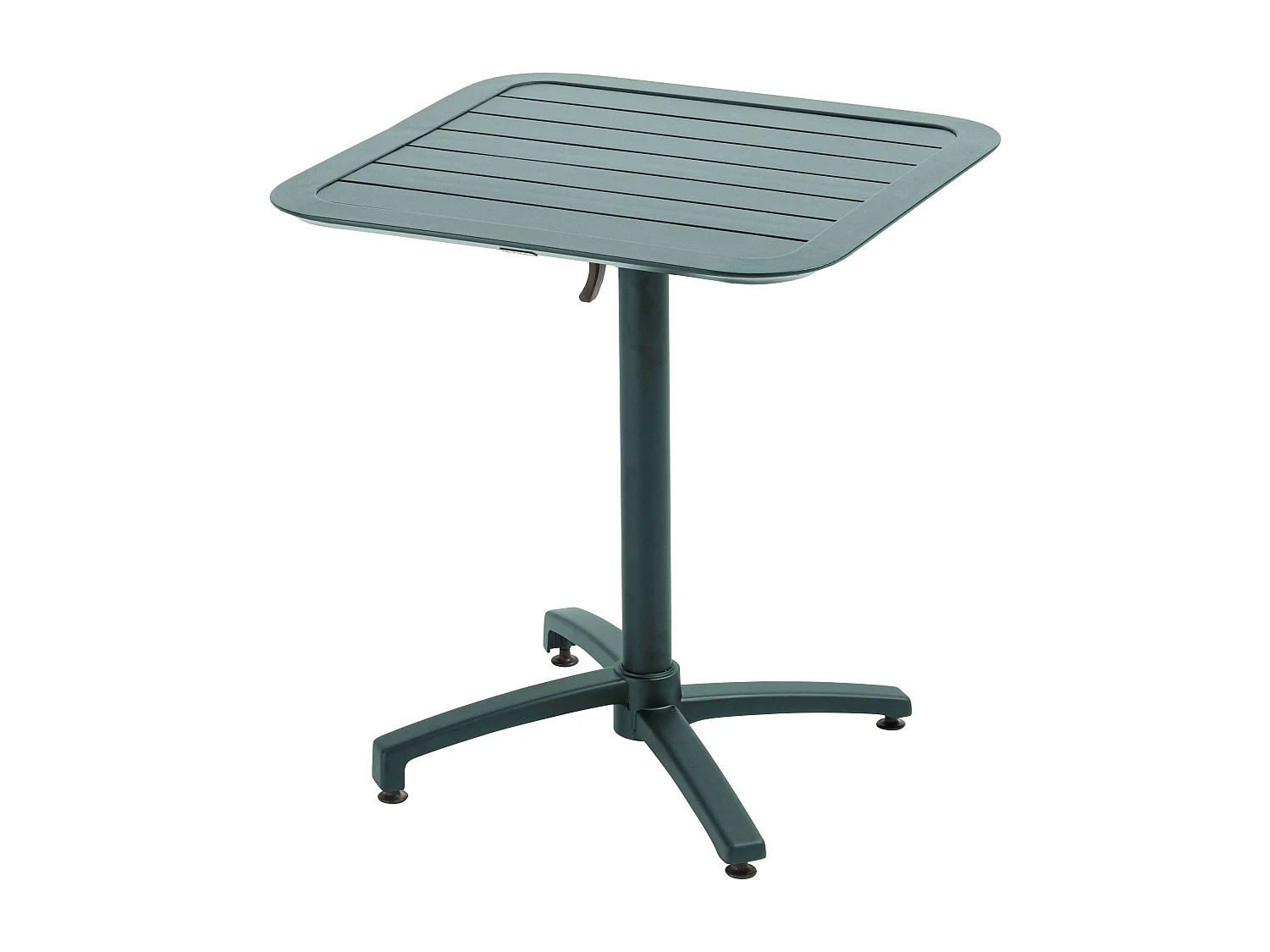 Ensemble table inclinable de terrasse 70 x 70 cm et 2 fauteuils vert