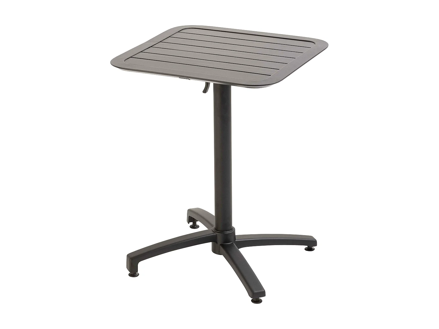 Table de terrasse inclinable 60 x 60 cm et 2 chaises noir