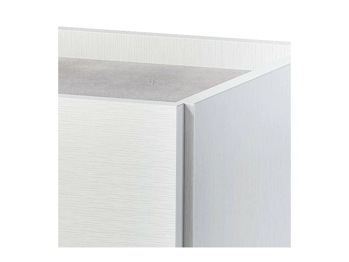 Buffet Violetta, Buffet avec 1 porte et 4 tiroirs, Buffet de salon, Armoire polyvalente avec étagères, 100% Made in Italy, 90x41h87 cm, Blanc