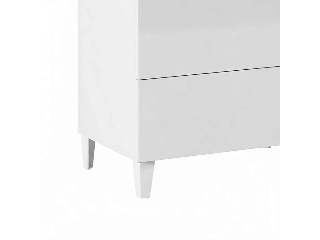 Dmora Ladekast Roseville 40x61x117h cm Wit, 5 Laden: Schuifopening en -sluiting
