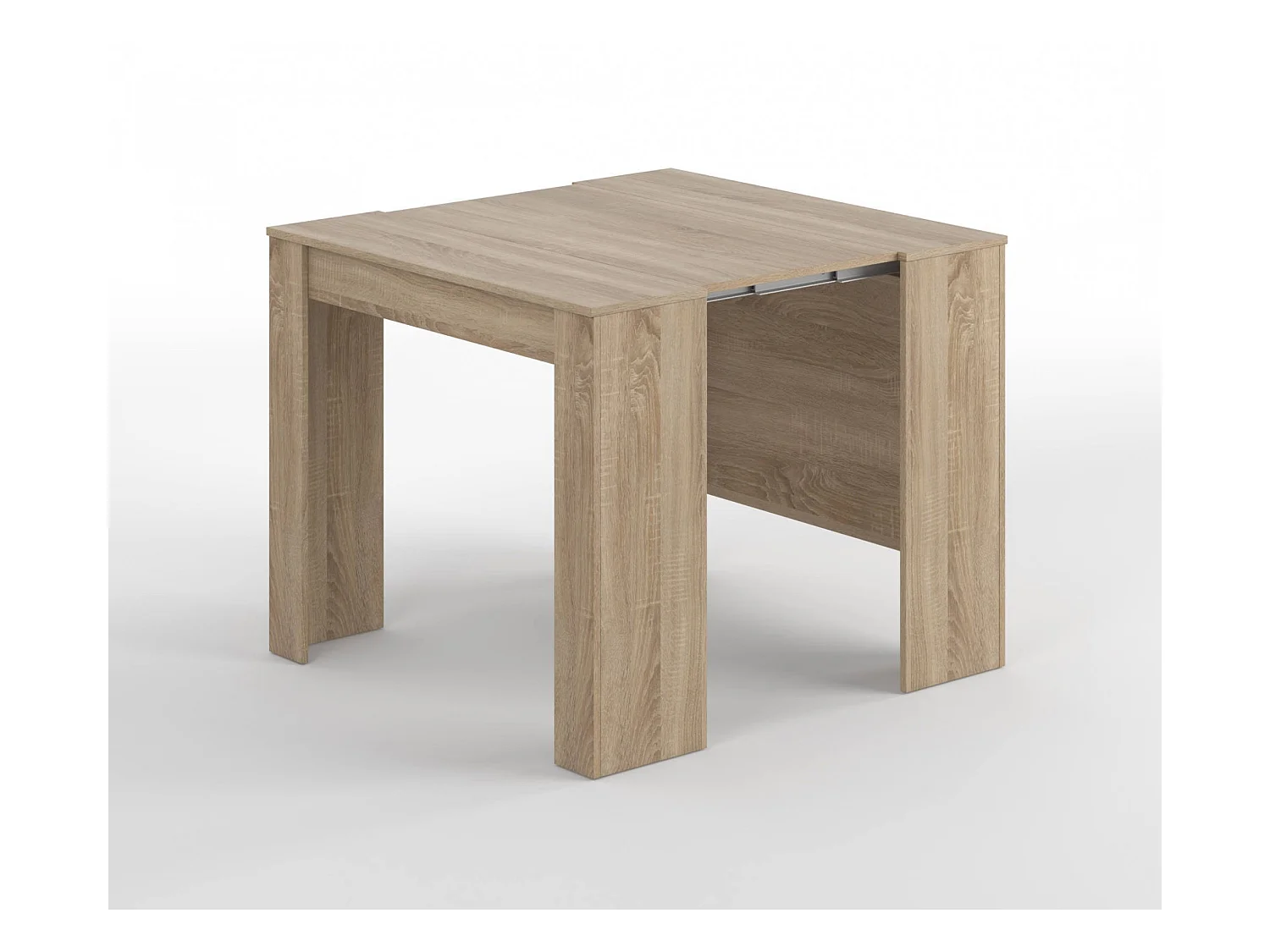 Console Compton, Table à manger extensible, Table avec rallonges polyvalentes extensible jusqu'à 10 places, 51/237x90h78 cm, Chêne