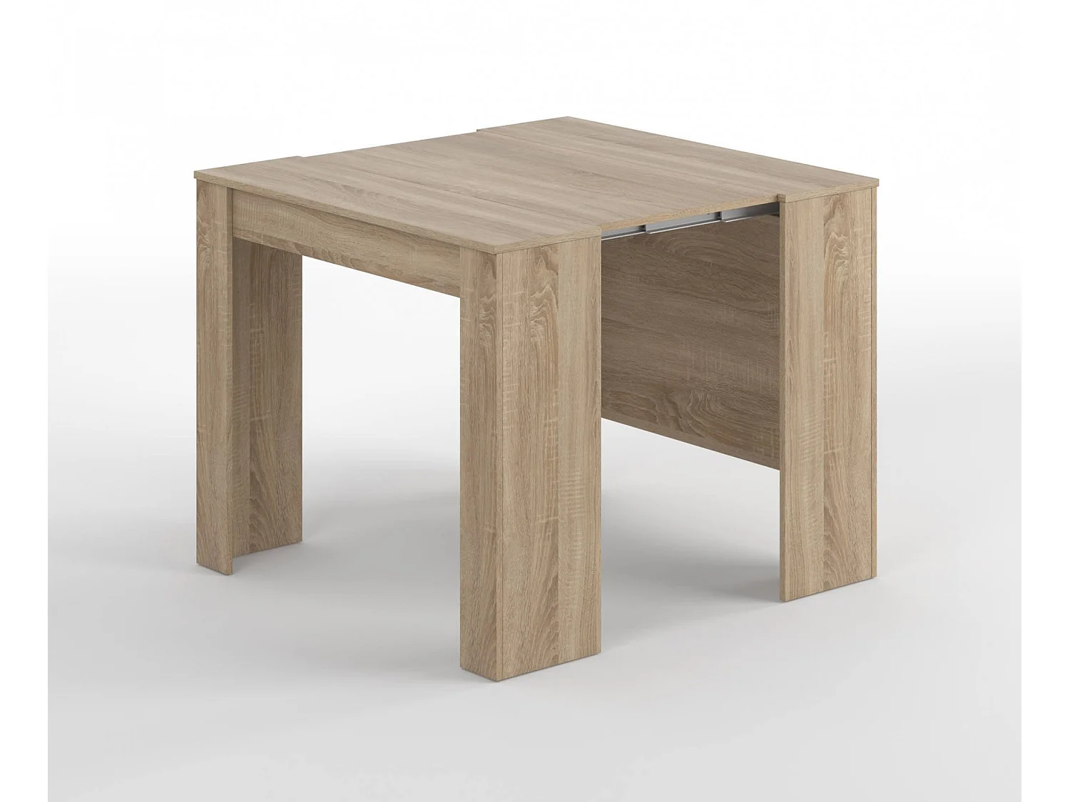 Compton console, Uitschuifbare eettafel, Tafel met multifunctionele verlengstukken uitschuifbaar tot 10 zitplaatsen, 51/237x90h78 cm, Eiken