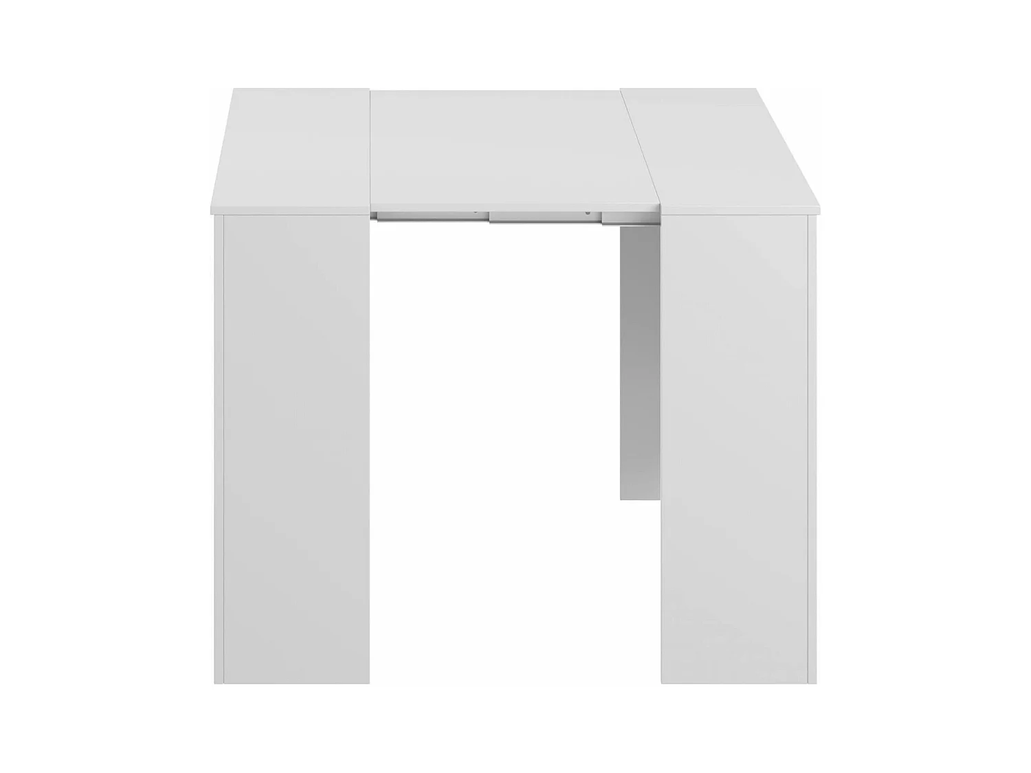 Console Compton, Table à manger extensible, Table avec rallonges polyvalentes extensible jusqu'à 10 places, 51/237x90h78 cm, Blanc Brillant