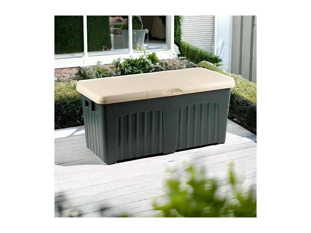 Baule Foligno, Conteneur de rangement polyvalent, Coffre moderne, 100% Made in Italy, 125x57h56 cm, Gris