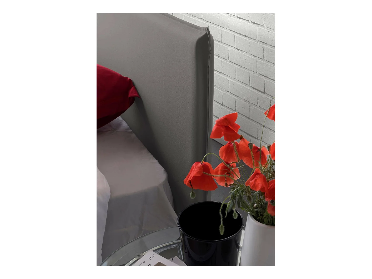 Lit double Azue, Lit coffre avec revêtement en tissu, 100% Made in Italy, Ouverture frontale, adapté pour matelas 140x190 cm, Gris