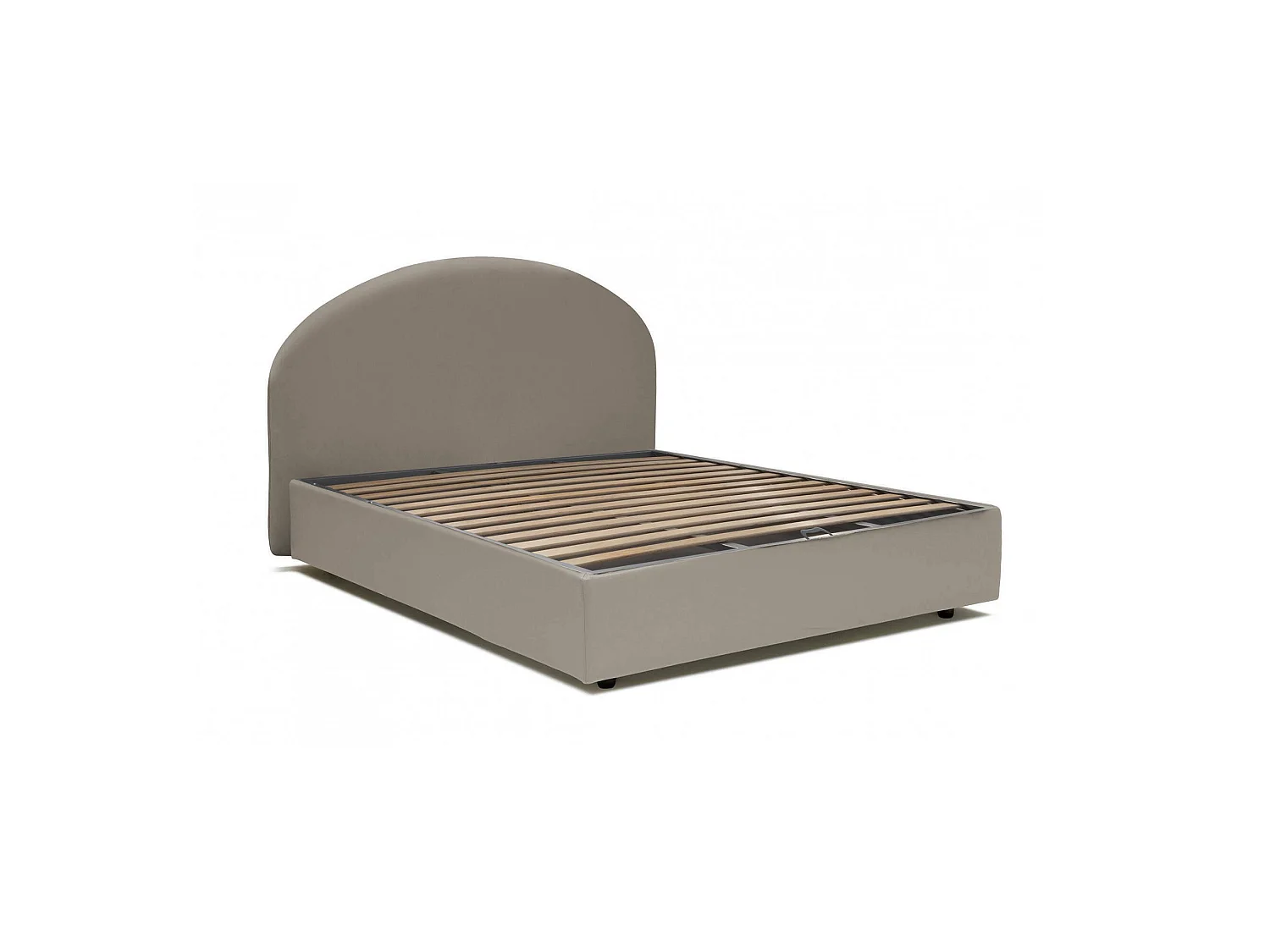 Talamo Italia Tweepersoonsbed Corinne Grijs/Taupe Opbergvak Matrasmaat 160x200 cm, Gestoffeerd Made in Italy