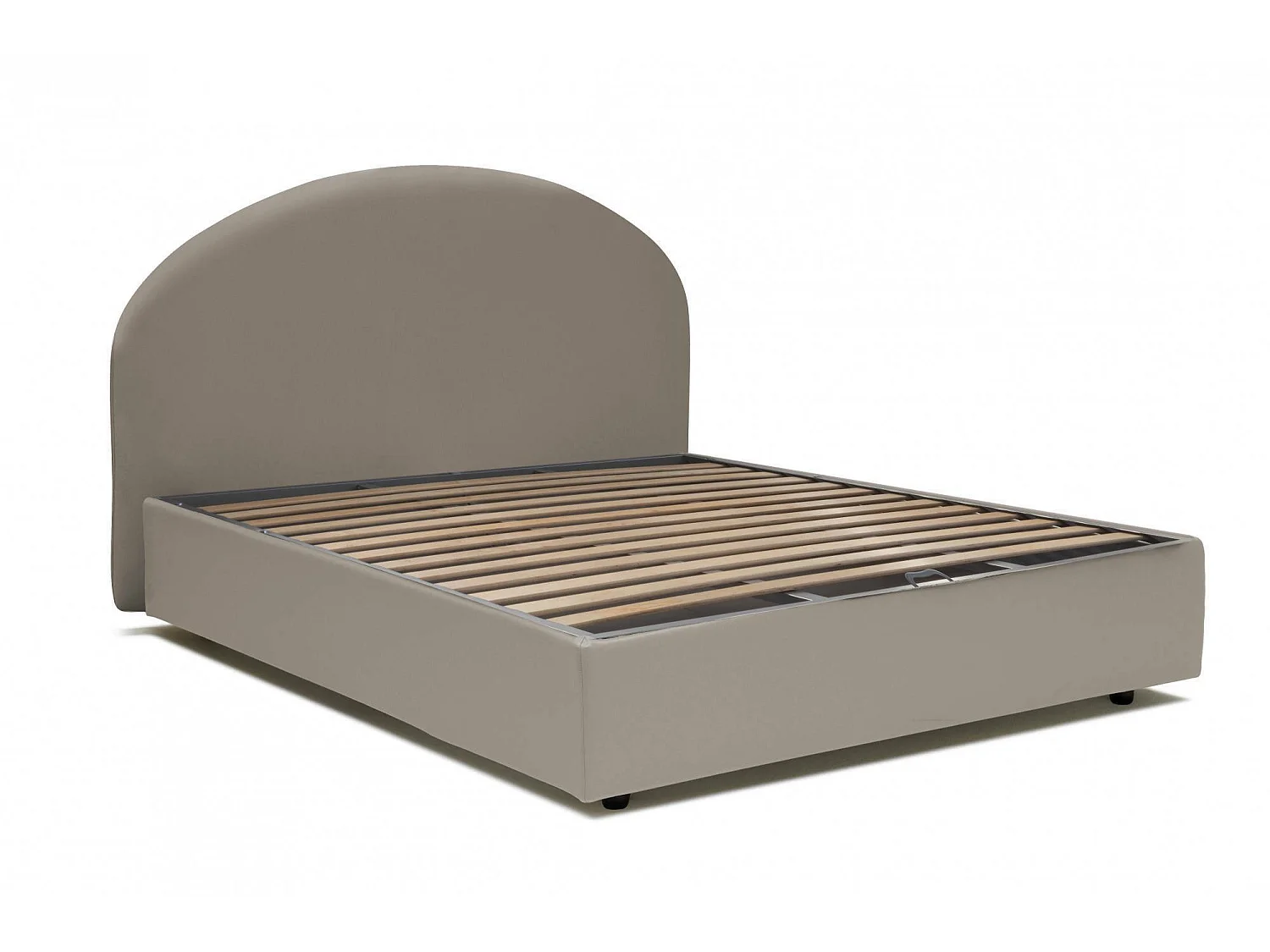 Talamo Italia Tweepersoonsbed Corinne Grijs/Taupe Opbergvak Matrasmaat 160x200 cm, Gestoffeerd Made in Italy