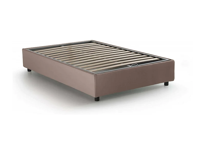 Camilla tweepersoonsbed, opbergbed met stoffen bekleding, 100% Made in Italy, zijopening, geschikt voor matras 120x190 cm, duifgrijs