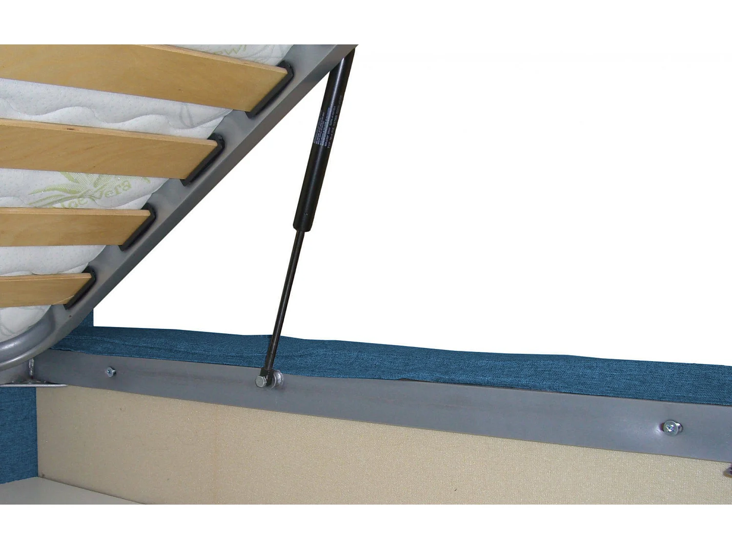 Tweepersoonsbed Cornelia Blauw: Afneembare Bekleding, Opbergruimte, Matrassenformaat 160x190 cm, Made in Italy