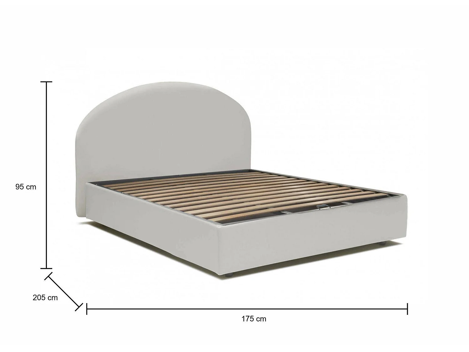 Lit double Conny, Lit coffre avec revêtement en éco-cuir, 100% Made in Italy, Ouverture frontale, adapté pour matelas 160x190 cm, Blanc