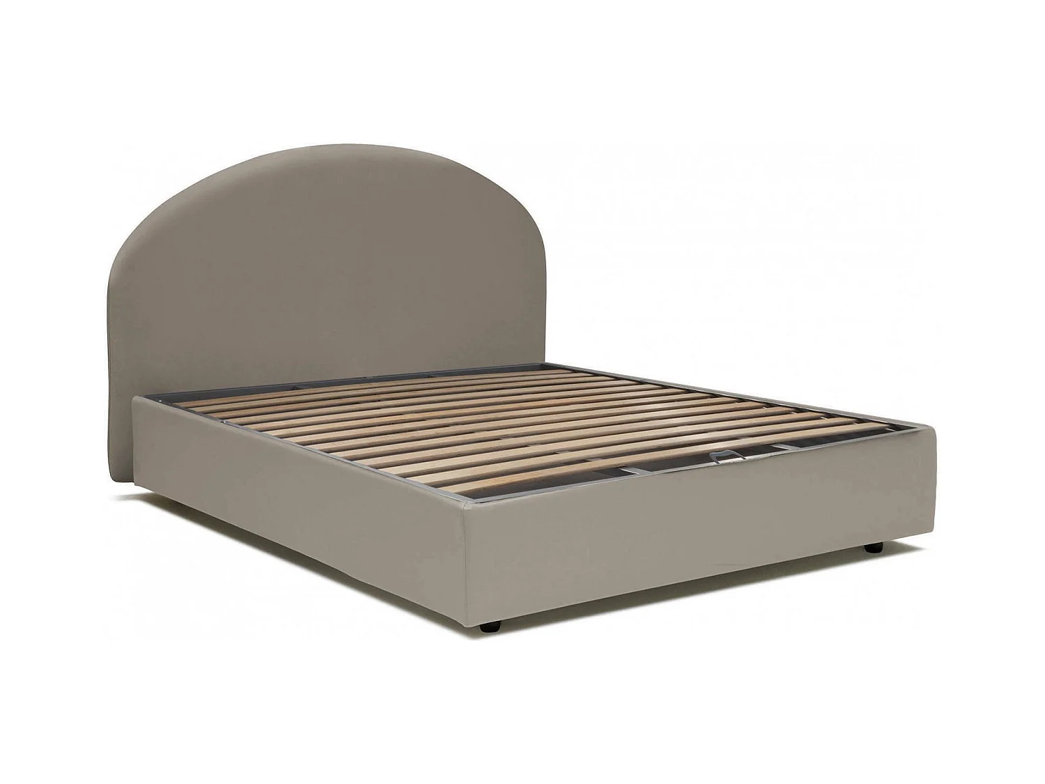 Conny tweepersoonsbed, Opbergbed met eco-lederen bekleding, 100% Made in Italy, Opening aan de voorzijde, geschikt voor matras 160x190 cm, duifgrijs