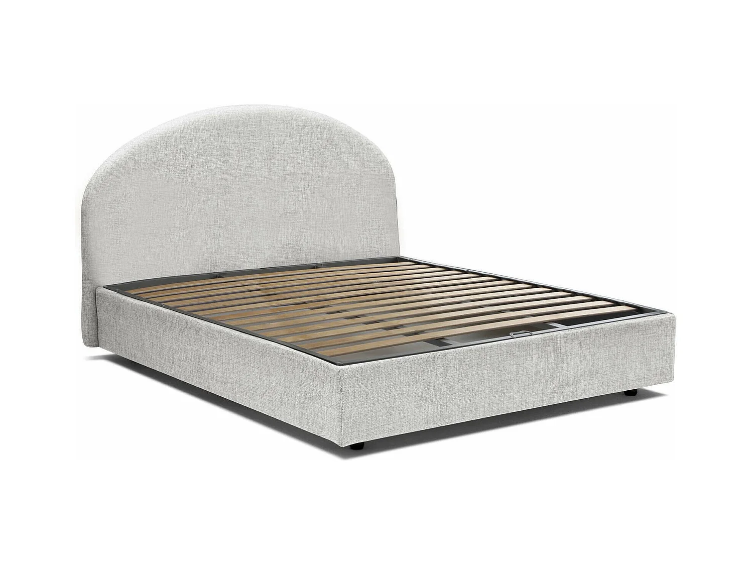 Lit queen size Concetta, Lit coffre avec revêtement en tissu, 100% Made in Italy, Ouverture frontale, adapté pour matelas 120x190 cm, Blanc