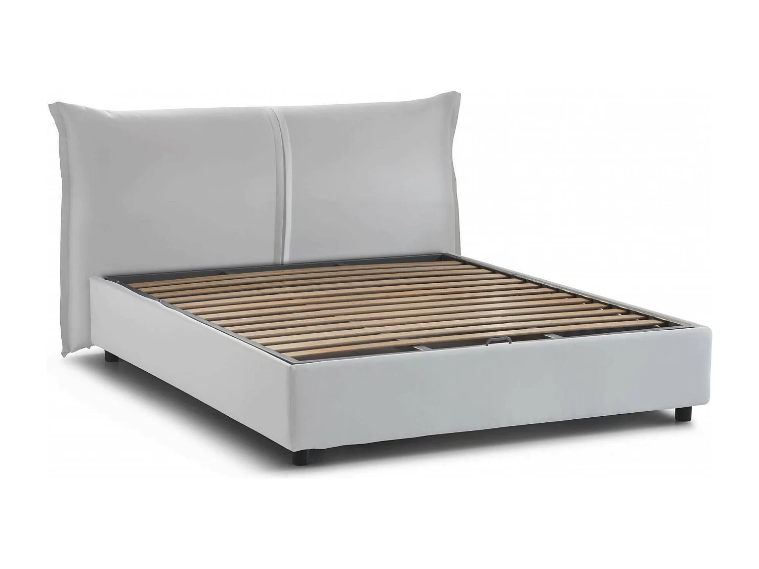 Lit double Cloide, Lit coffre avec revêtement en tissu, 100% Made in Italy, Ouverture frontale, avec matelas 160x200 cm inclus, Blanc