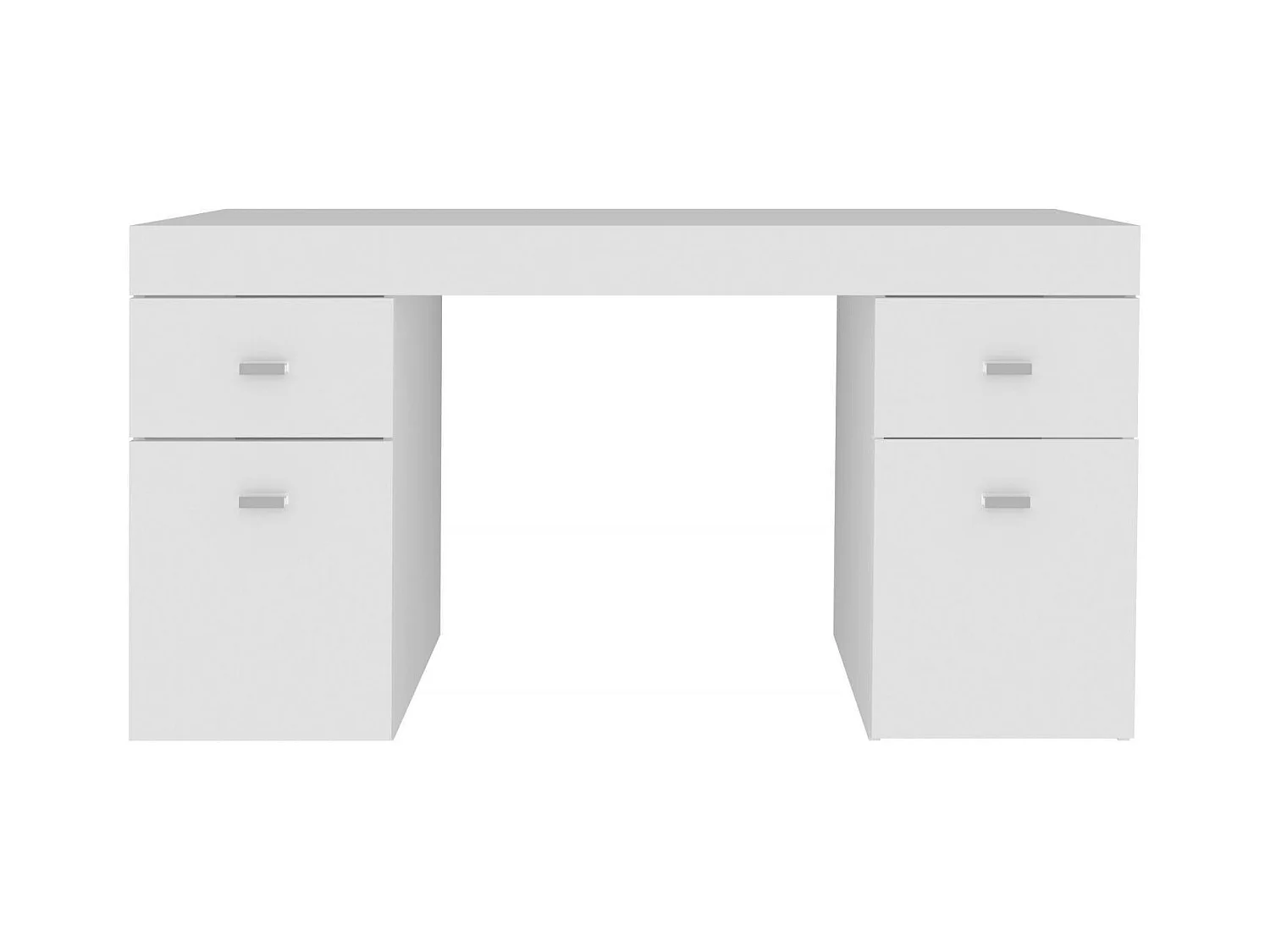 Bureau Cristiano, Bureau PC linéaire, Table de bureau polyvalente, Bureau peu encombrant, 100% Made in Italy, 130x60h75 cm, Blanc brillant