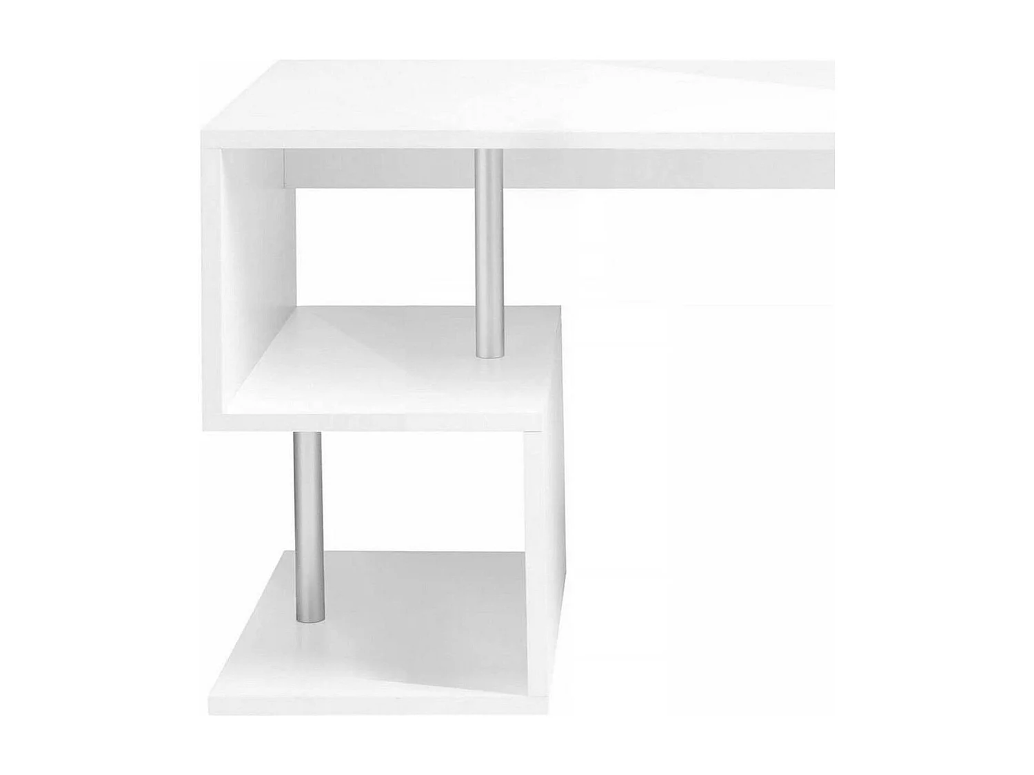 Bureau Massimo, Bureau PC Linéaire, Table de bureau polyvalente, Bureau gain de place multi-positions, 100% Made in Italy, 100x50h78 cm, Blanc brillant