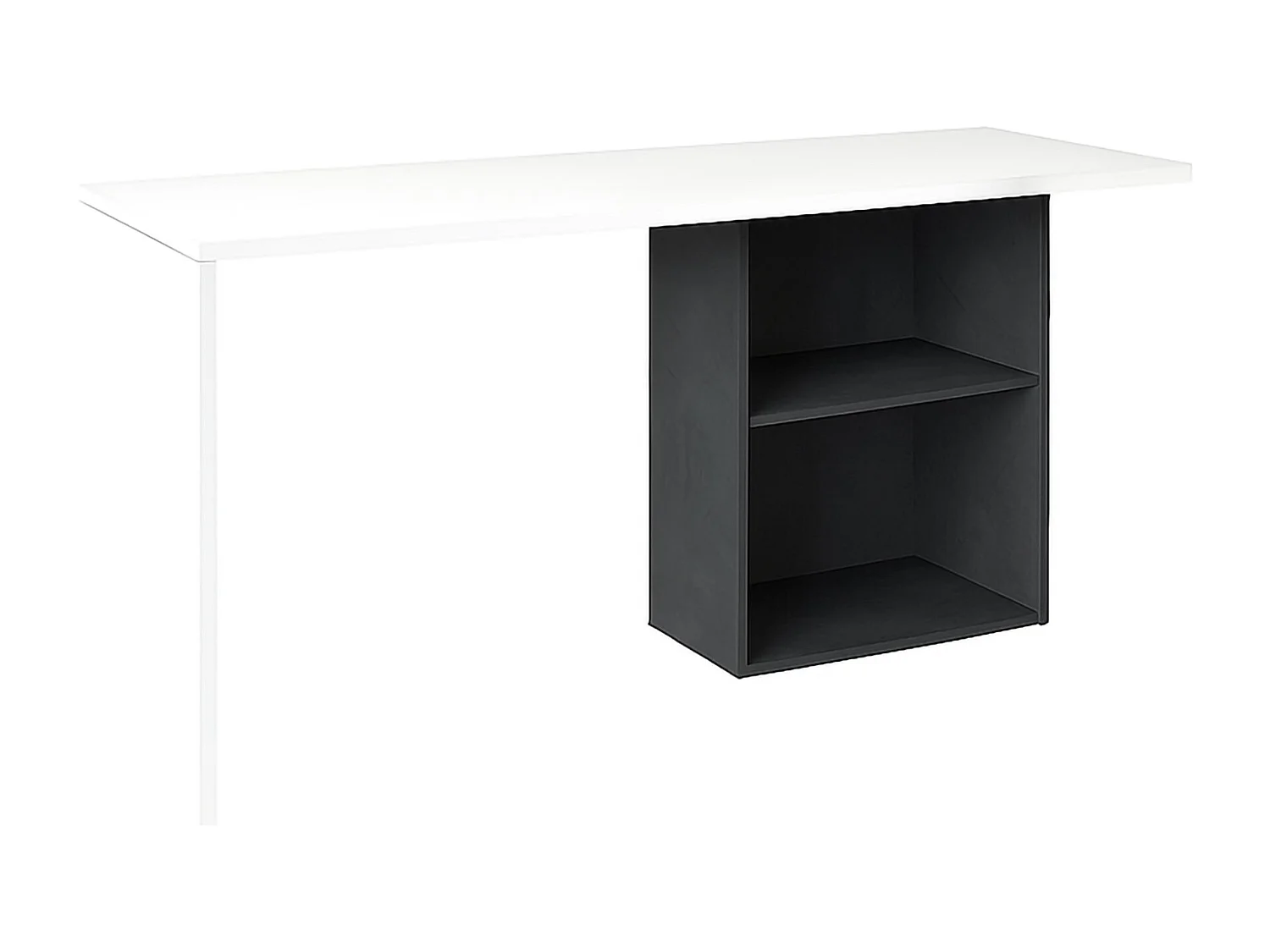 Bureau Raimondo, Bureau PC Linéaire, Table de bureau polyvalente, Bureau peu encombrant, 100% Made in Italy, 110x50h75 cm, Blanc brillant et ardoise