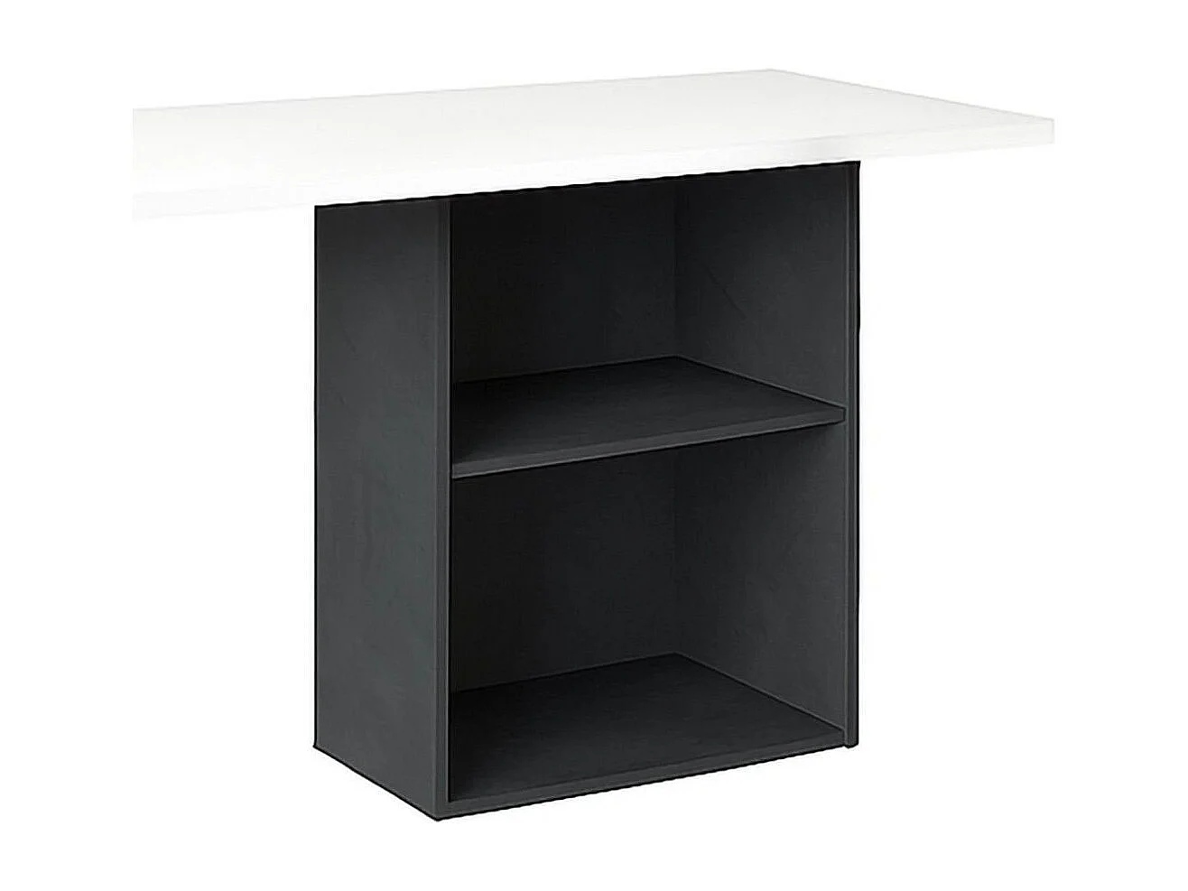 Bureau Raimondo, Bureau PC Linéaire, Table de bureau polyvalente, Bureau peu encombrant, 100% Made in Italy, 110x50h75 cm, Blanc brillant et ardoise