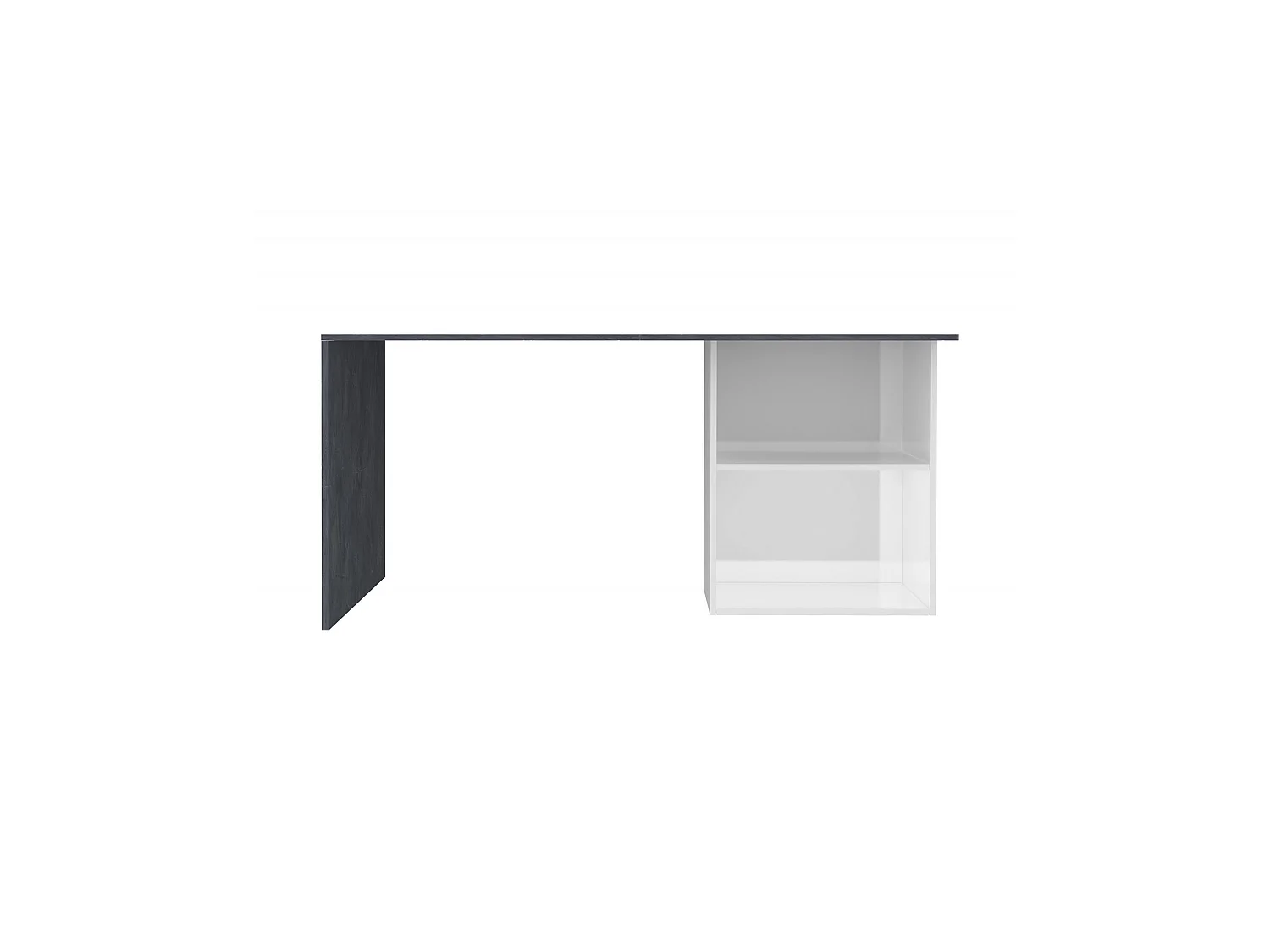 Mesa Raimondo, Mesa Linear para PC, Mesa de escritório multiuso, Mesa que economiza espaço, 100% Fabricado na Itália, 110x50h75 cm, Branco brilhante e ardósia