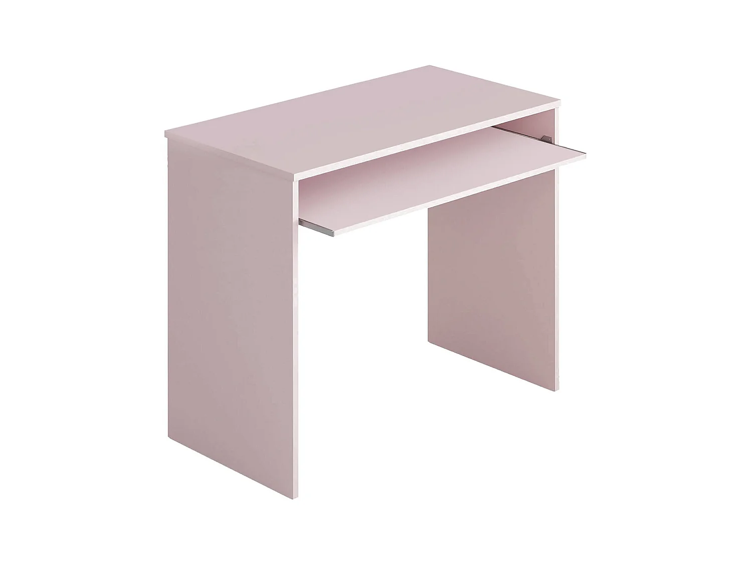 Dayton Escritorio, Escritorio de oficina con estante, Mesa de estudio para PC para oficina o dormitorio, Mesa de estudio, 90x54h79 cm, Rosa