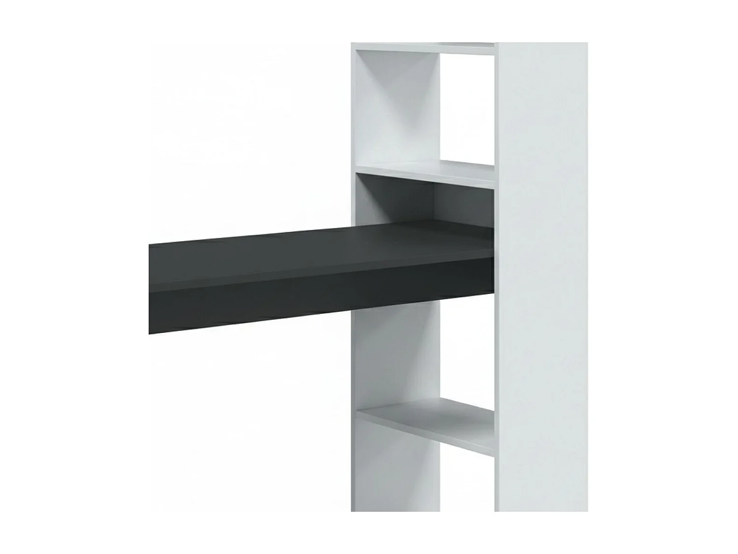 Dmora Bureau Denton 53x120x144h cm Mat Zwart Modulair met 5 Planken, Inclusief Boekenkast