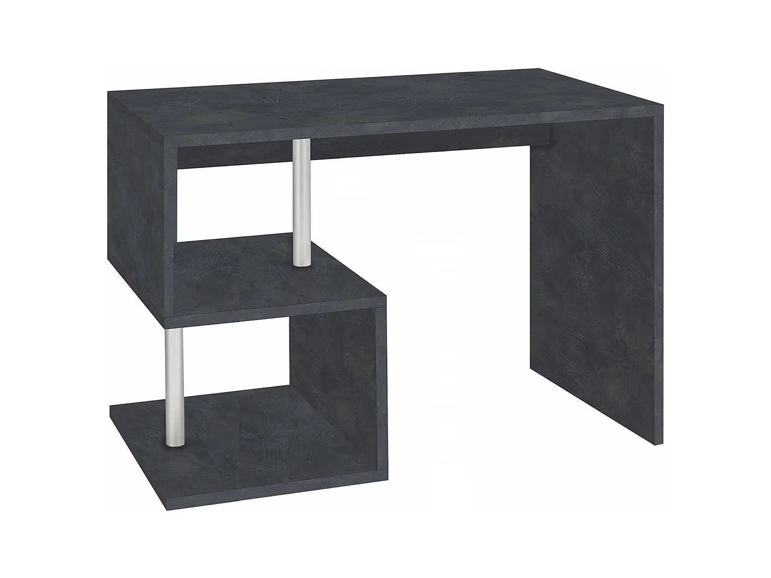 Massimo Bureau, Lineair PC-bureau, Multifunctionele kantoortafel, Ruimtebesparend bureau met meerdere posities, 100% Made in Italy, 100x50h78 cm, Leisteen
