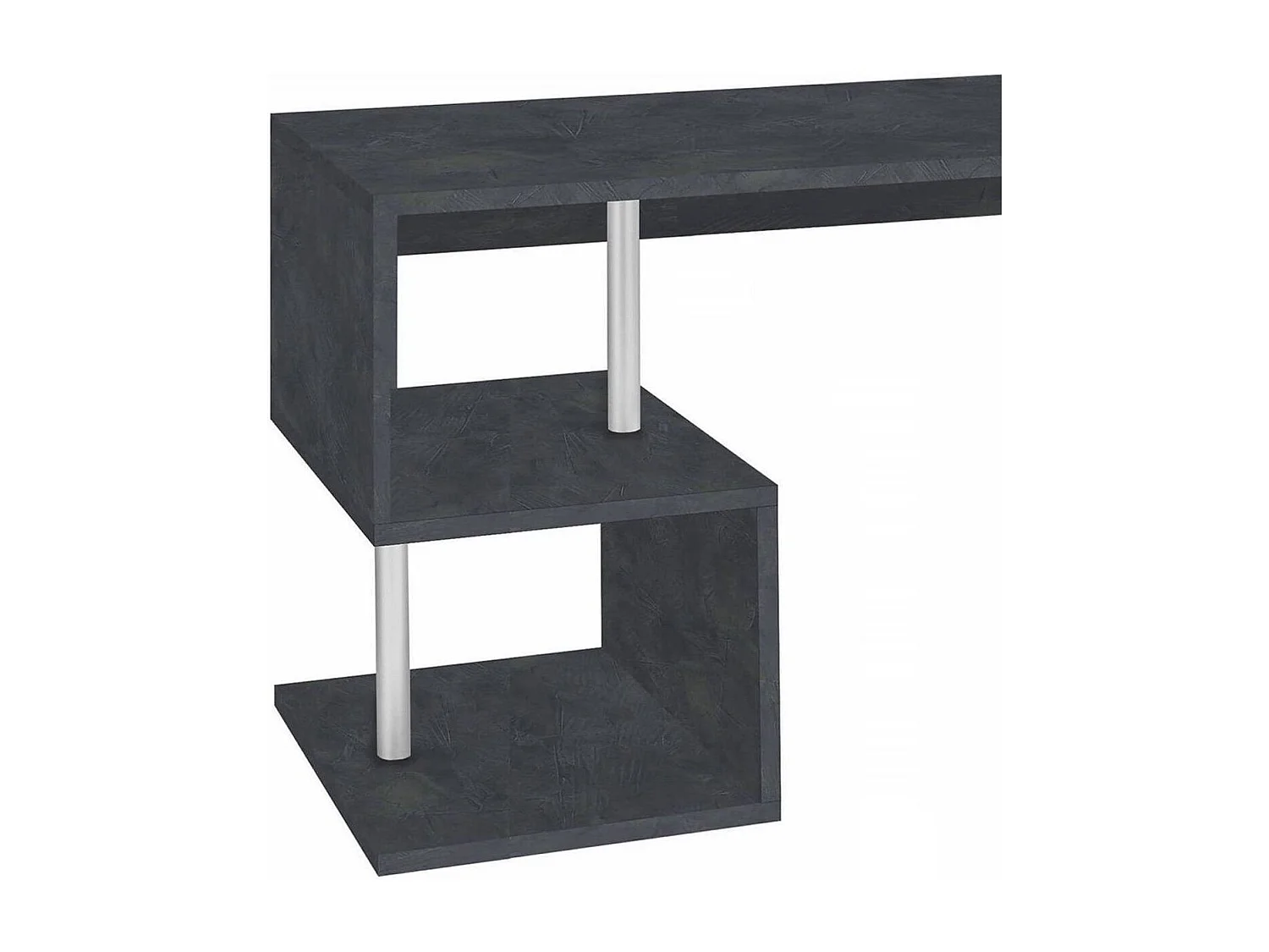 Bureau Massimo, Bureau PC Linéaire, Table de bureau polyvalente, Bureau gain de place multi-positions, 100% Made in Italy, 100x50h78 cm, Ardoise